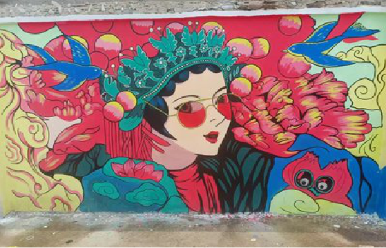 乐业墙体彩绘-网红墙