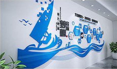 乐业海浪主题文化墙如何设计？
