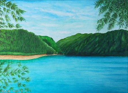 乐业在墙绘中，如何绘画绿水青山？